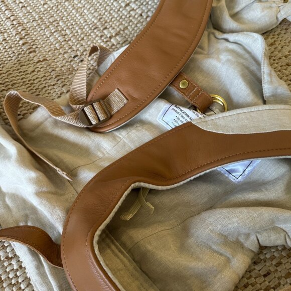 Sakura Bloom Scout Flax Linen Neutral Carrier with Camel Leather Straps - Picture 5 of 13